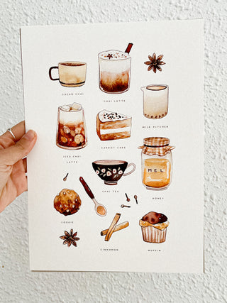 Lámina Tazas de Té Chai ☕