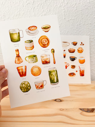 The Coffee & Matcha Cups Print ☕