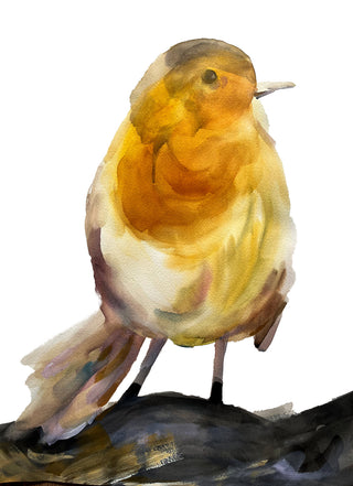 Bird on the branch-Original watercolor
