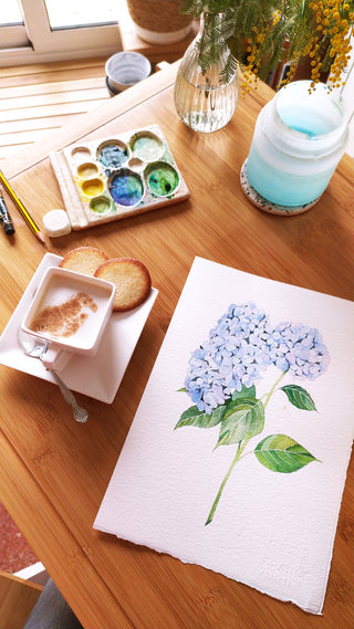 The Blue Hydrangea Print