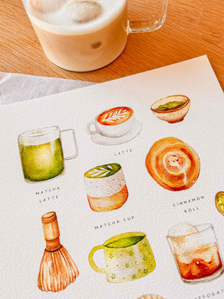 The Coffee & Matcha Cups Print ☕
