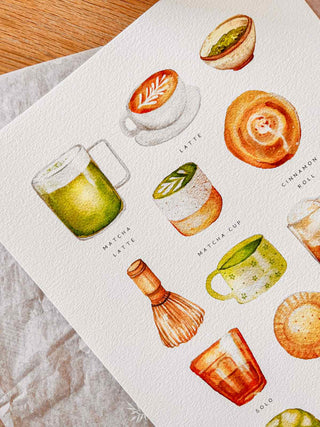The Coffee & Matcha Cups Print ☕