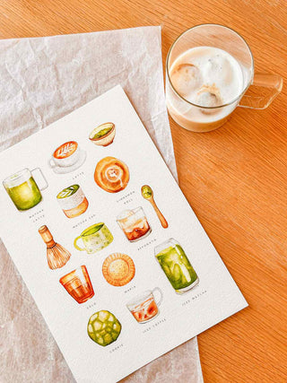 The Coffee & Matcha Cups Print ☕
