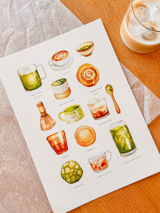 The Coffee & Matcha Cups Print ☕