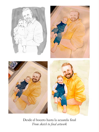 Retrato Personalizado en Acuarela