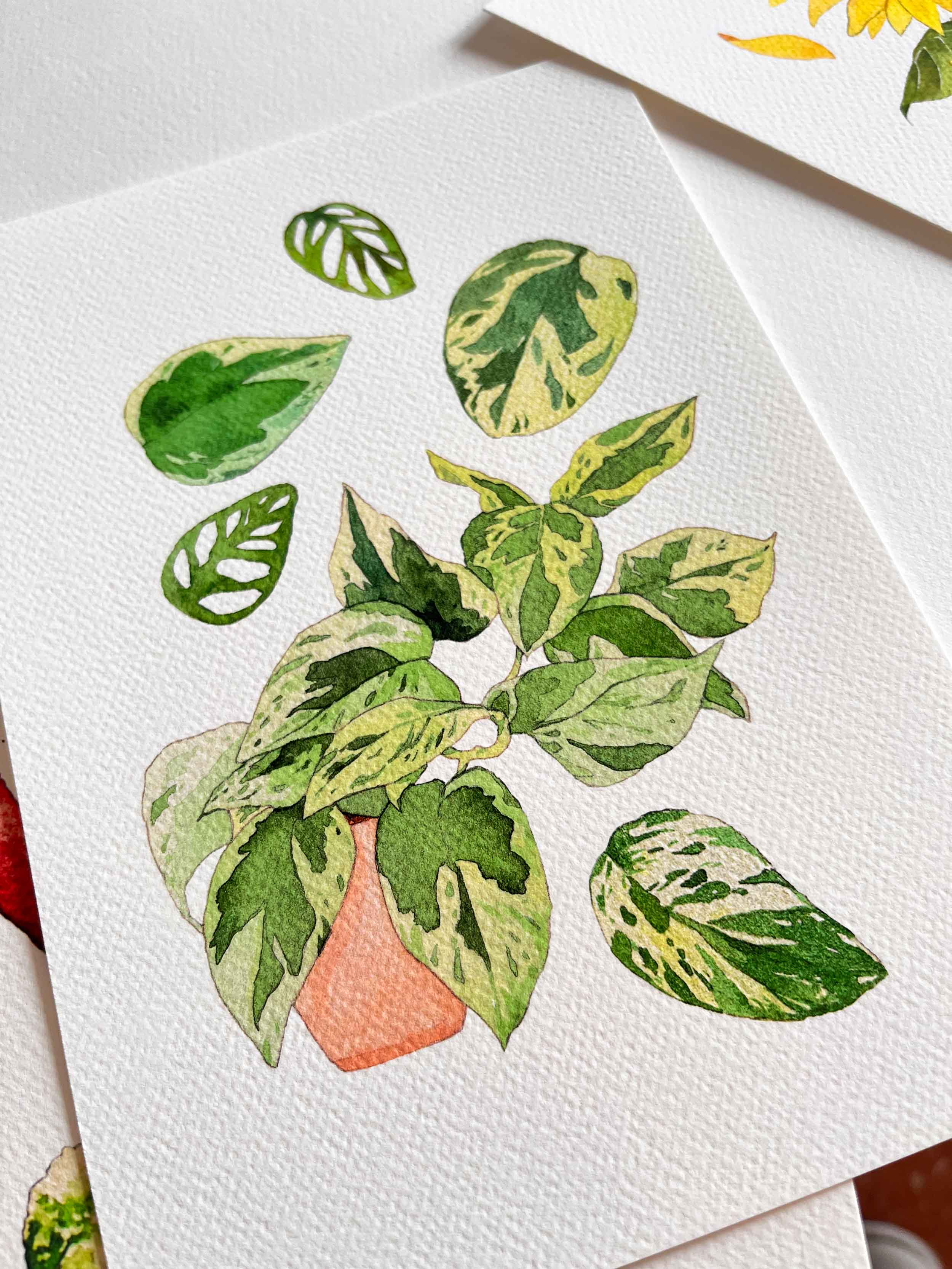 pothos plant painting Pothos Botanical Print🌿 – Alba Moreno Shop