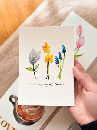 'I Can Buy Myself Flowers' Postcard